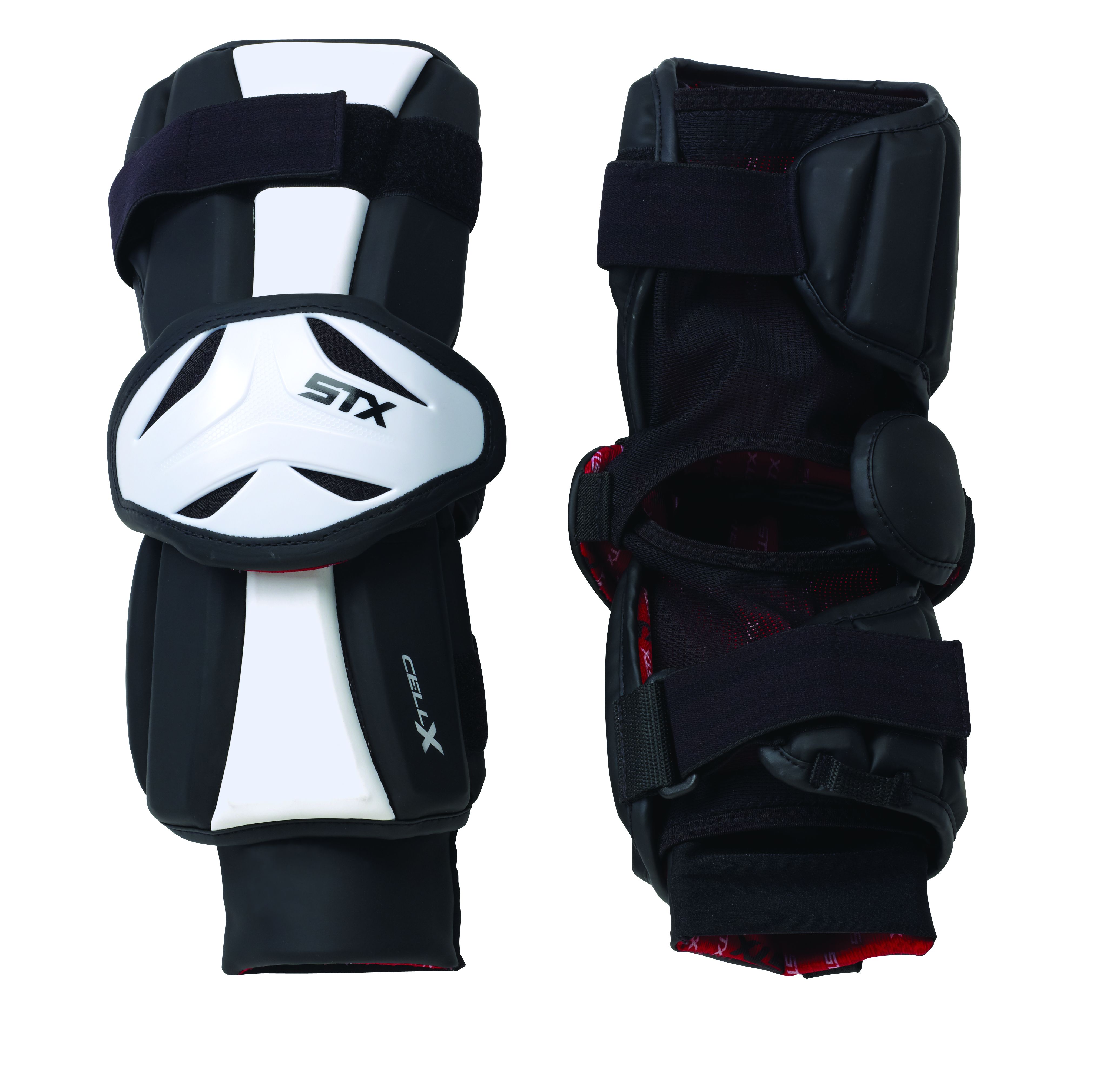 STX K18 Lacrosse Arm Guards Pads Large Red Black Protective Gear Sports 