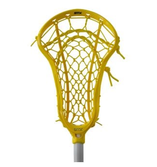 stx aria pro yellow head only strung with yellow lock pocket front