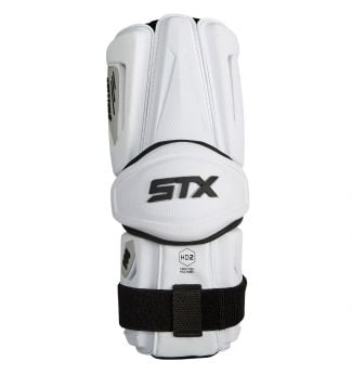 STX Stallion 900 lacrosse arm guards white front