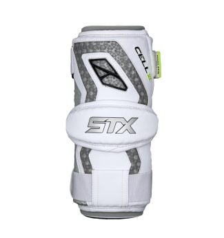 stx cell 6 lacrosse arm pads white front