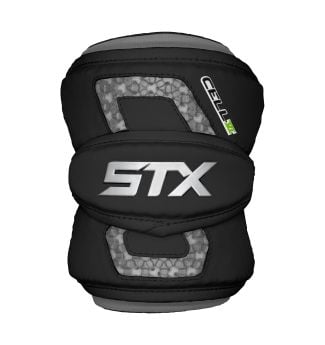 stx cell 6 lacrosse elbow pads black front