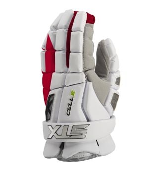 stx cell 6 lacrosse glove white/red main