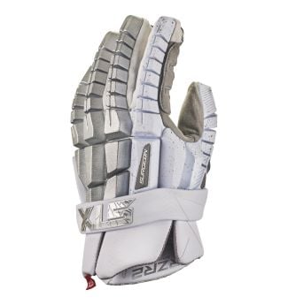 stx rzr 2 lacrosse glove silver angled