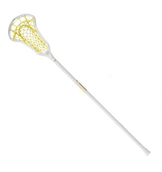 STX Crux Pro White Complete STick with Yellow Lock Pocket Front Logo
