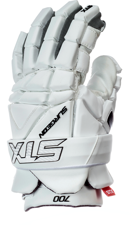 New STX Men's Surgeon 700 Lacrosse Gloves White GE SR7F 03 LARGE Lg LAX 